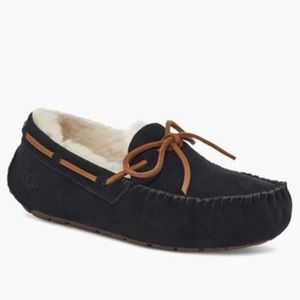 UGG Dakota Moccasin Black Suede Slippers